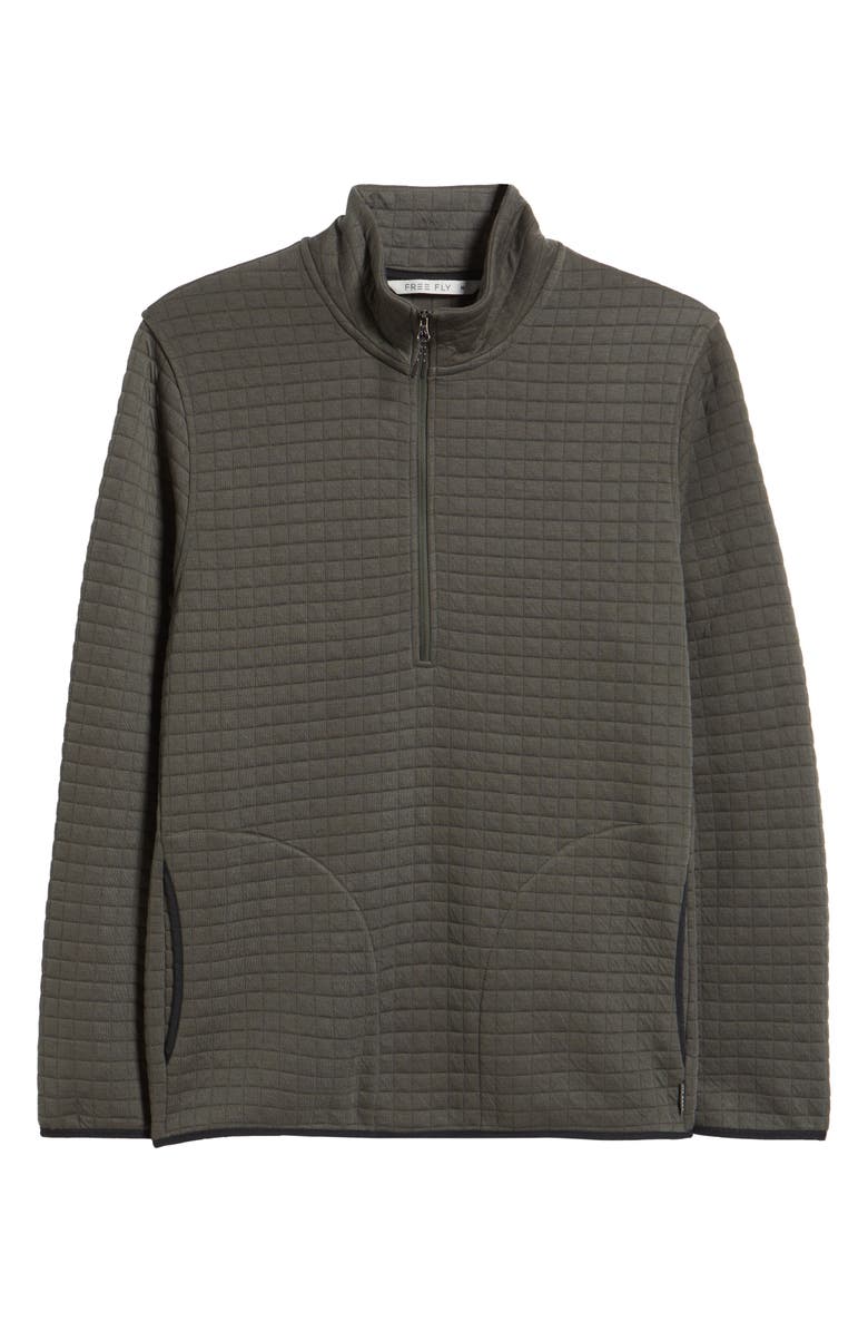 Free Fly Downvalley Quilted Quarter Zip, Alternate, color, Dark Forest