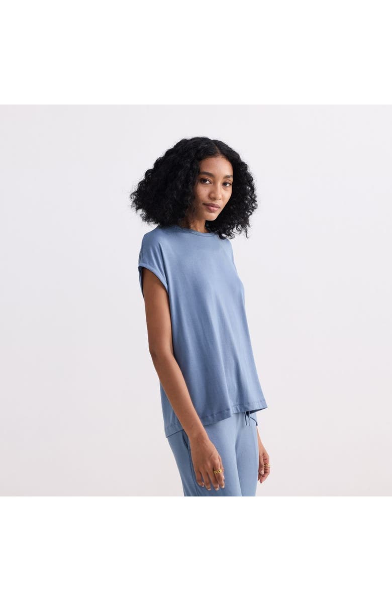 Reistor Relaxed Tee in Blue, Alternate, color, Blue Solid