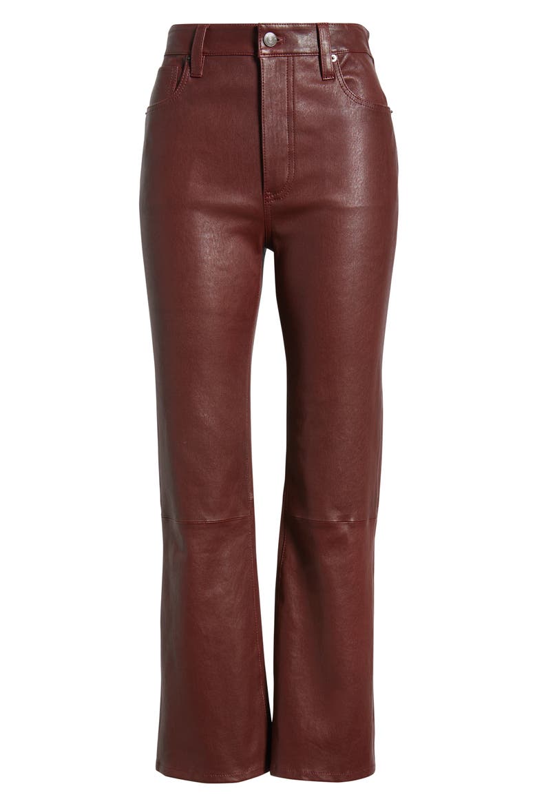 The Leather Reboot Crop Pants, Alternate, color, OXBLOOD