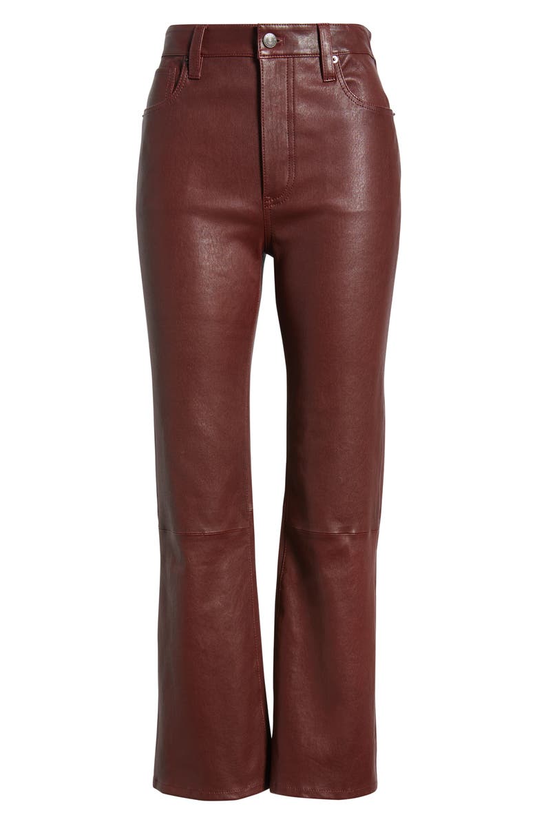 FRAME The Leather Reboot Crop Pants, Alternate, color, Oxblood