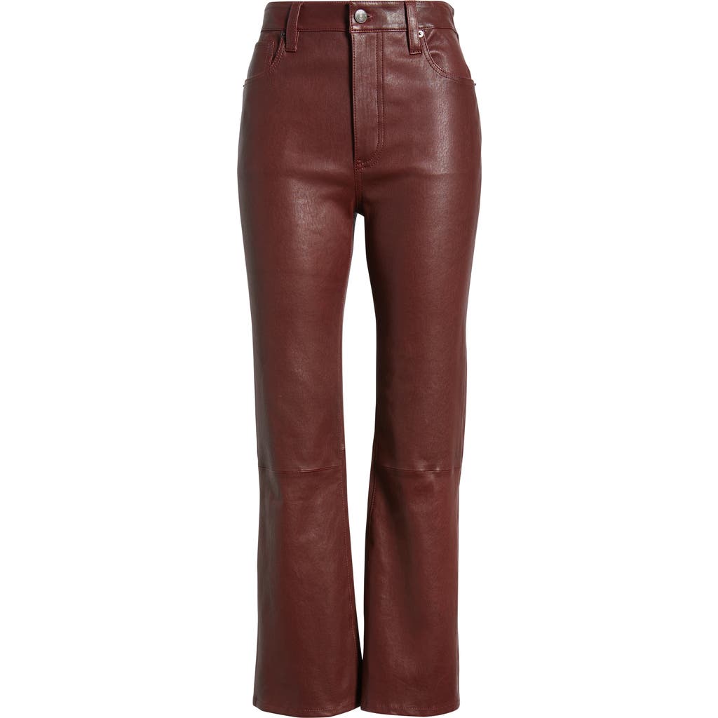 Frame The Leather Reboot Crop Pants In Brown
