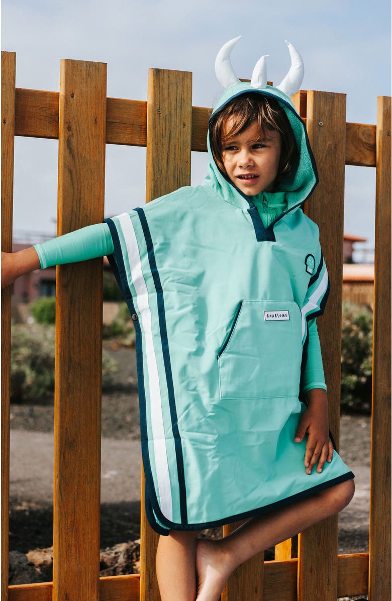 Roarsome Poncho Towel, Alternate, color, Medium Green