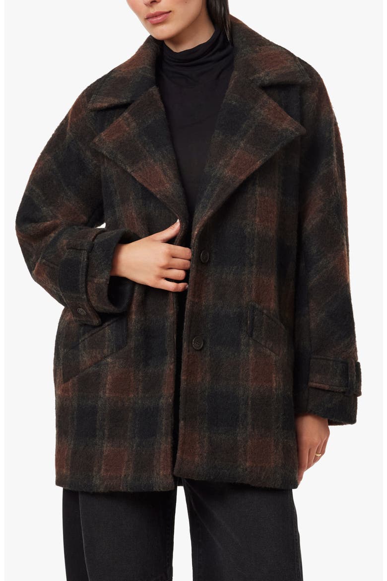 Oversized Plaid Coat, Main, color, BROWN PLAID