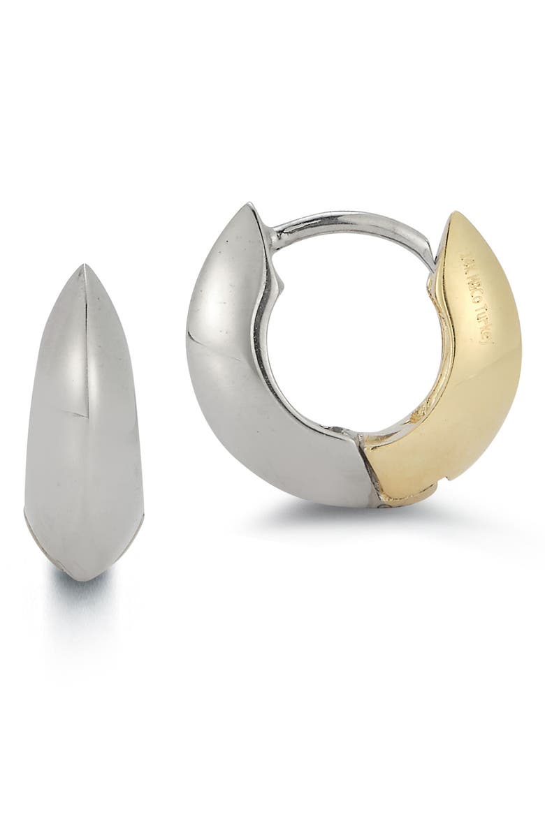 Ember Fine Jewelry 14K Gold Two-Tone Huggie Hoop Earrings, Main, color, Gold