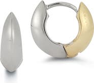 Ember Fine Jewelry 14K Gold Two-Tone Huggie Hoop Earrings
