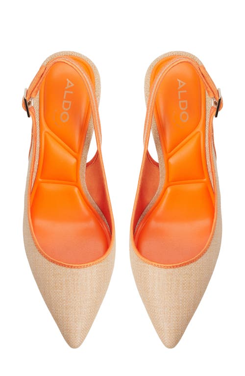 Shop Aldo Lala Slingback Pointed Toe Pump In Natural