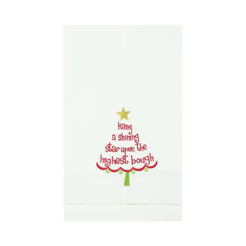 Christmas Tree "Hang a Shining Star" 100% Cotton Guest Towel