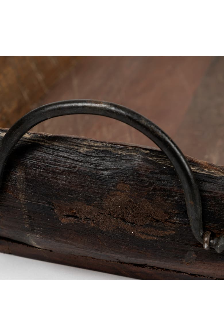 Durone Set of  2 Wooden Live Edge Serving Trays, Alternate, color, Brown