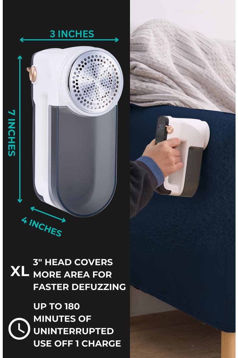 LED Turbo Fabric Shaver, Alternate, color, WHITE