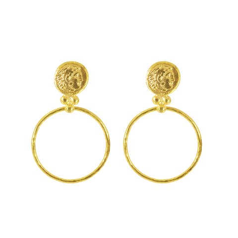 Myia Coin Front Hoop Earrings