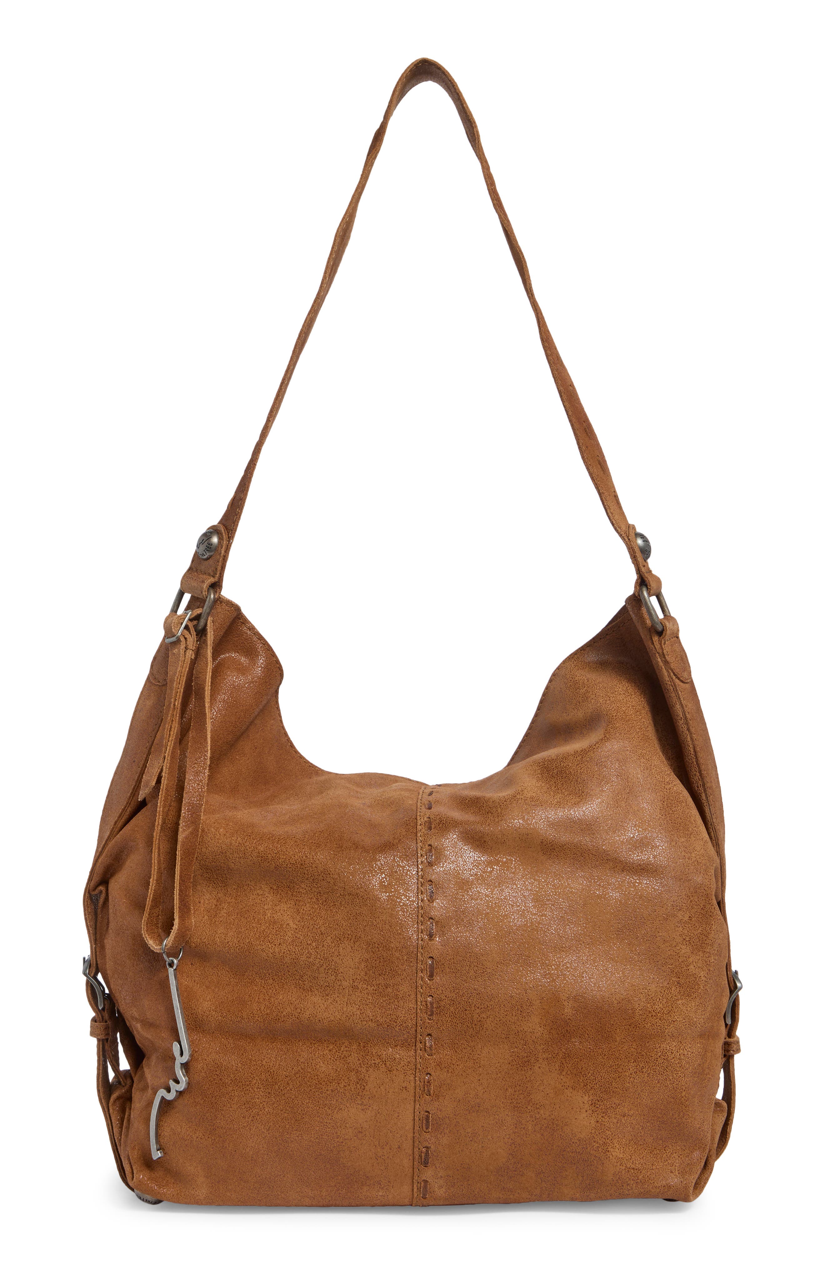Dallas Distressed Leather Shoulder Bag, Main, color, COGNAC