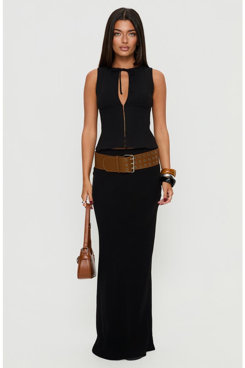 Alissea Keyhole Sleeveless Linen Blend Top, Alternate, color, BLACK