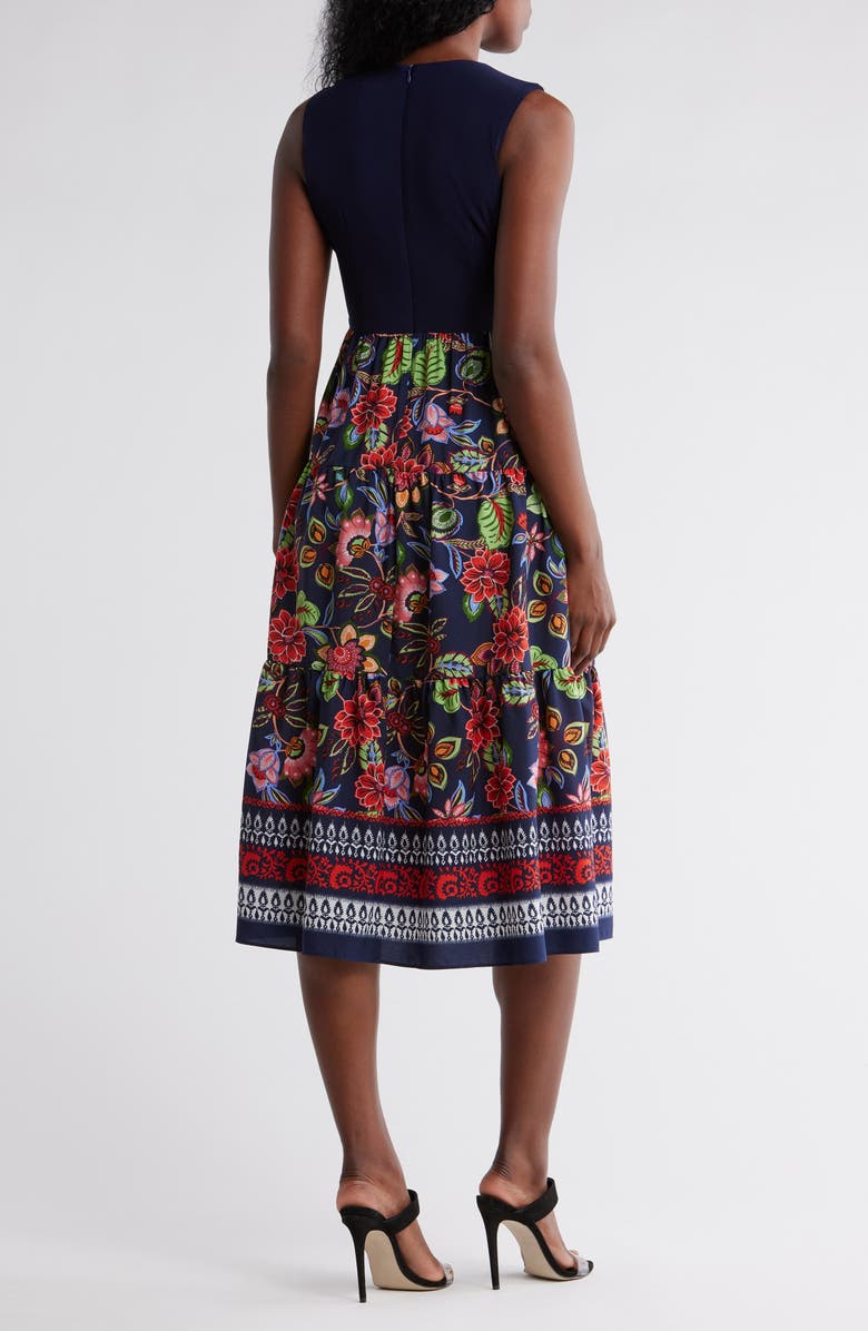 Vince Camuto Tiered Fit & Flare Midi Dress, Alternate, color, 