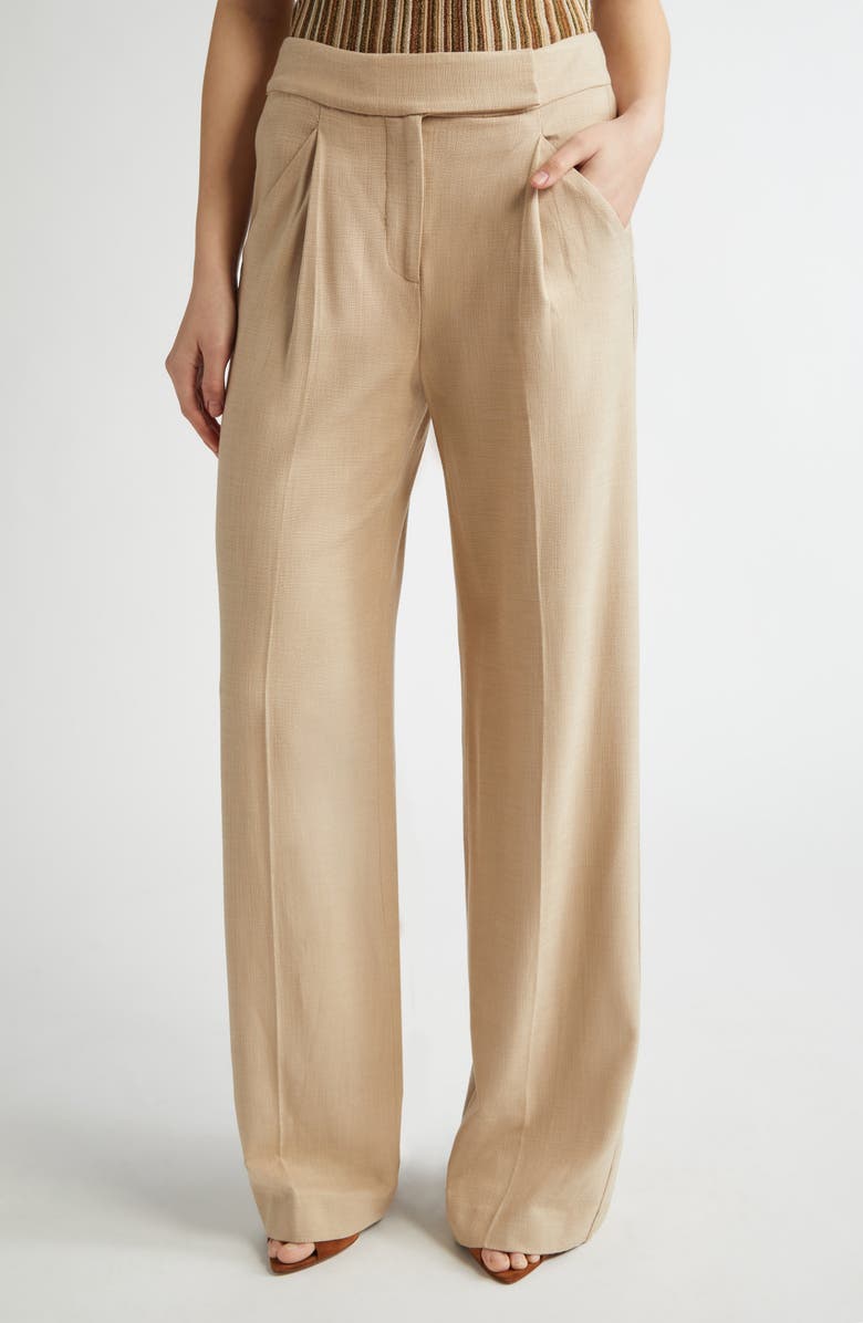 Veronica Beard Marbeau Wide Leg Pants, Main, color, Stone Khaki