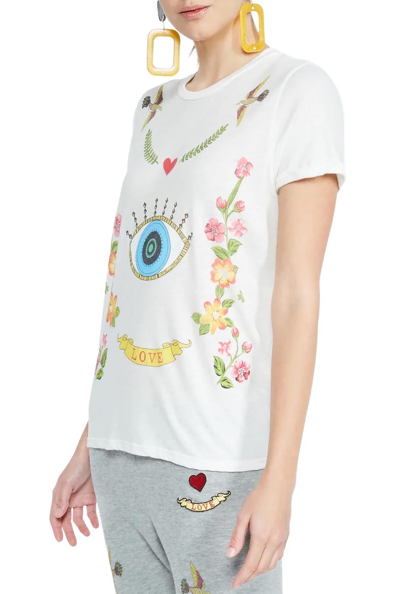 Edda Floral Eye Love Top, Alternate, color, Milk