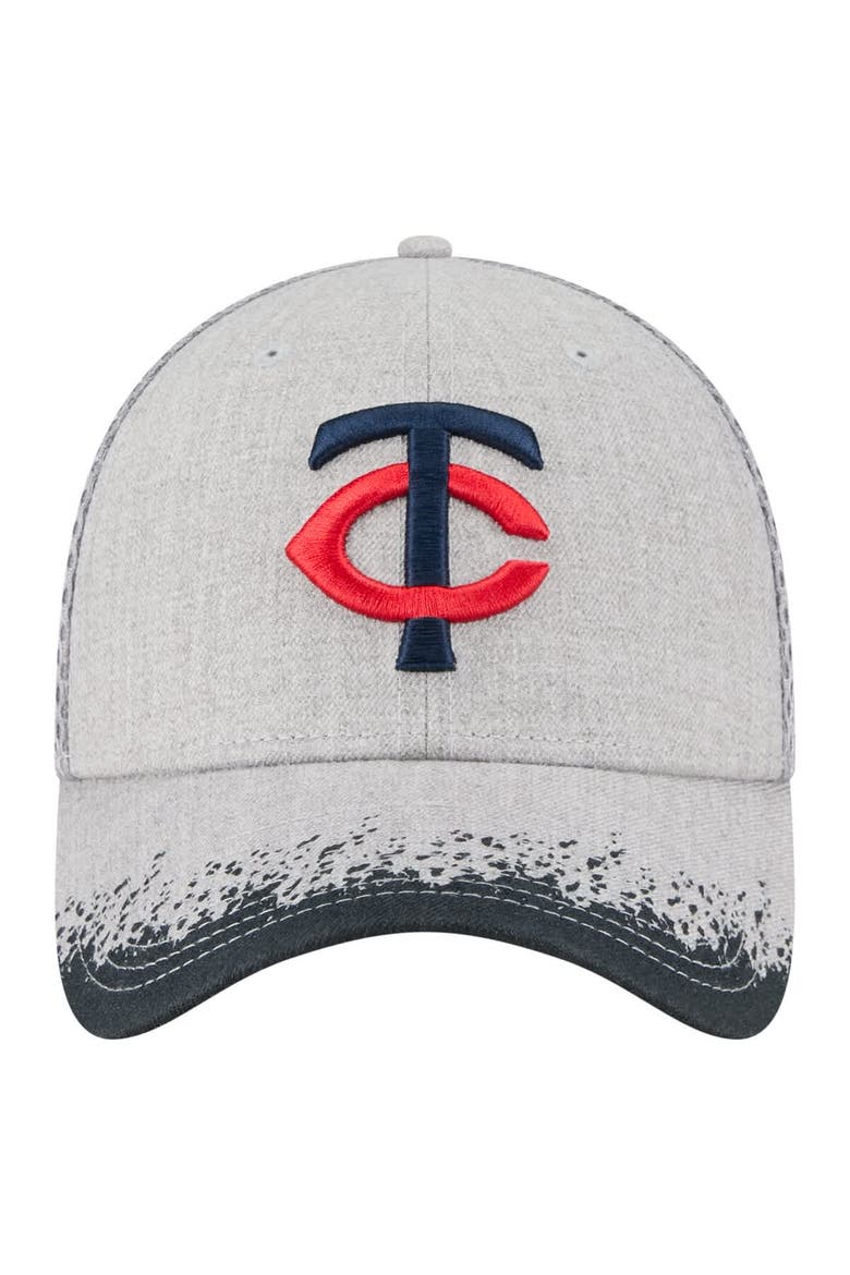 Men's New Era Gray Minnesota Twins Visor Paint Splatter 39THIRTY Flex Hat, Alternate, color, Gray