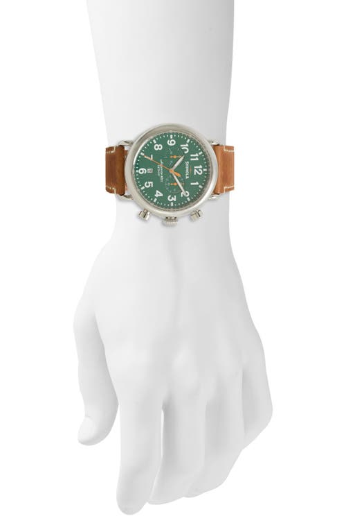 Shinola The Runwell Chrono Leather Strap Watch, 47mm In Multi