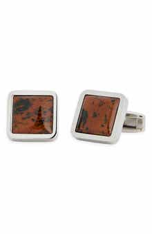 James Michael Mahogany Square Cuff Links