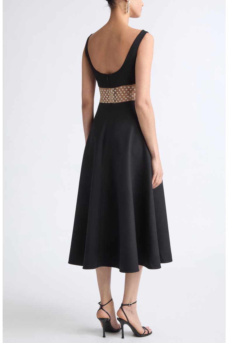 Crystal Embellished Cocktail Dress, Alternate, color, BLACK/ SILVER