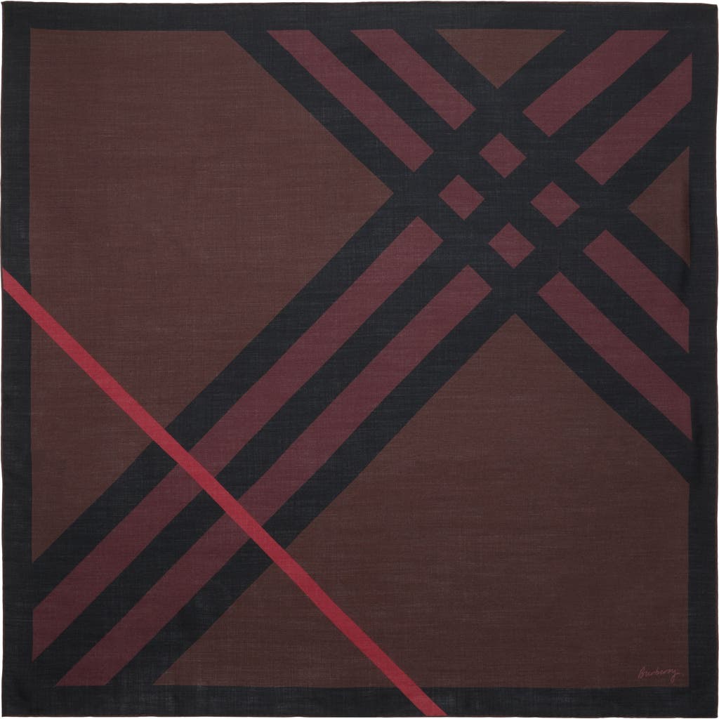Burberry Check Cashmere Silk Scarf In Brown