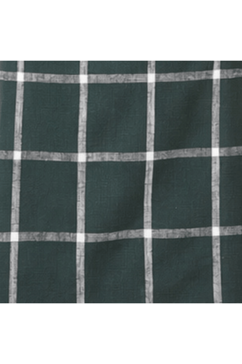 Classic Check Slub Bib Apron Large Pocket Waist Tie Dark Green, Alternate, color, Green