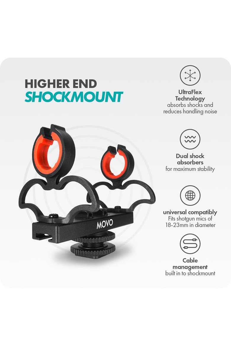 SM6H Ultraflex Premium Shockmount for Shotgun Microphones with Grip Handle, Alternate, color, Black