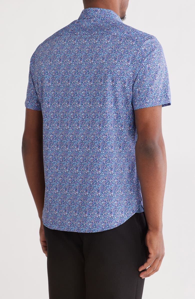 CONSTRUCT Slim Fit Floral Short Sleeve Stretch Button-Down Shirt, Alternate, color,