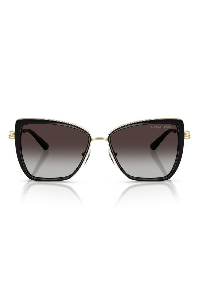 Michael Kors Sea Island 55mm Gradient Butterfly Sunglasses, Main, color, Black / Grey Gradient Black