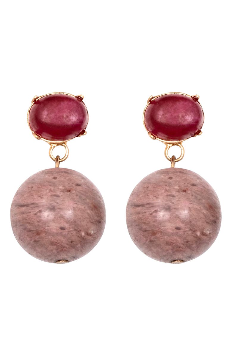 Jennifer Behr Everly Earrings, Main, color, Rhodonite