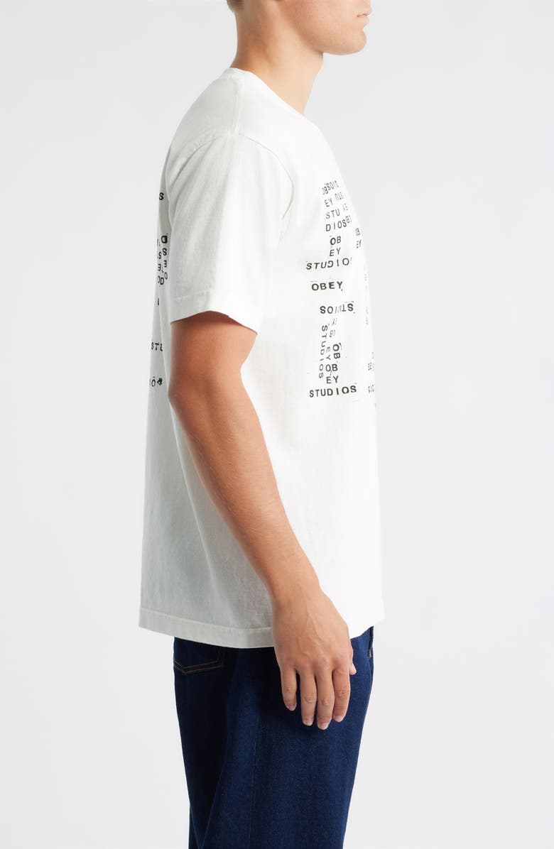 Obey Studios Stamp Graphic T-Shirt, Alternate, color, Pigment Vintage White