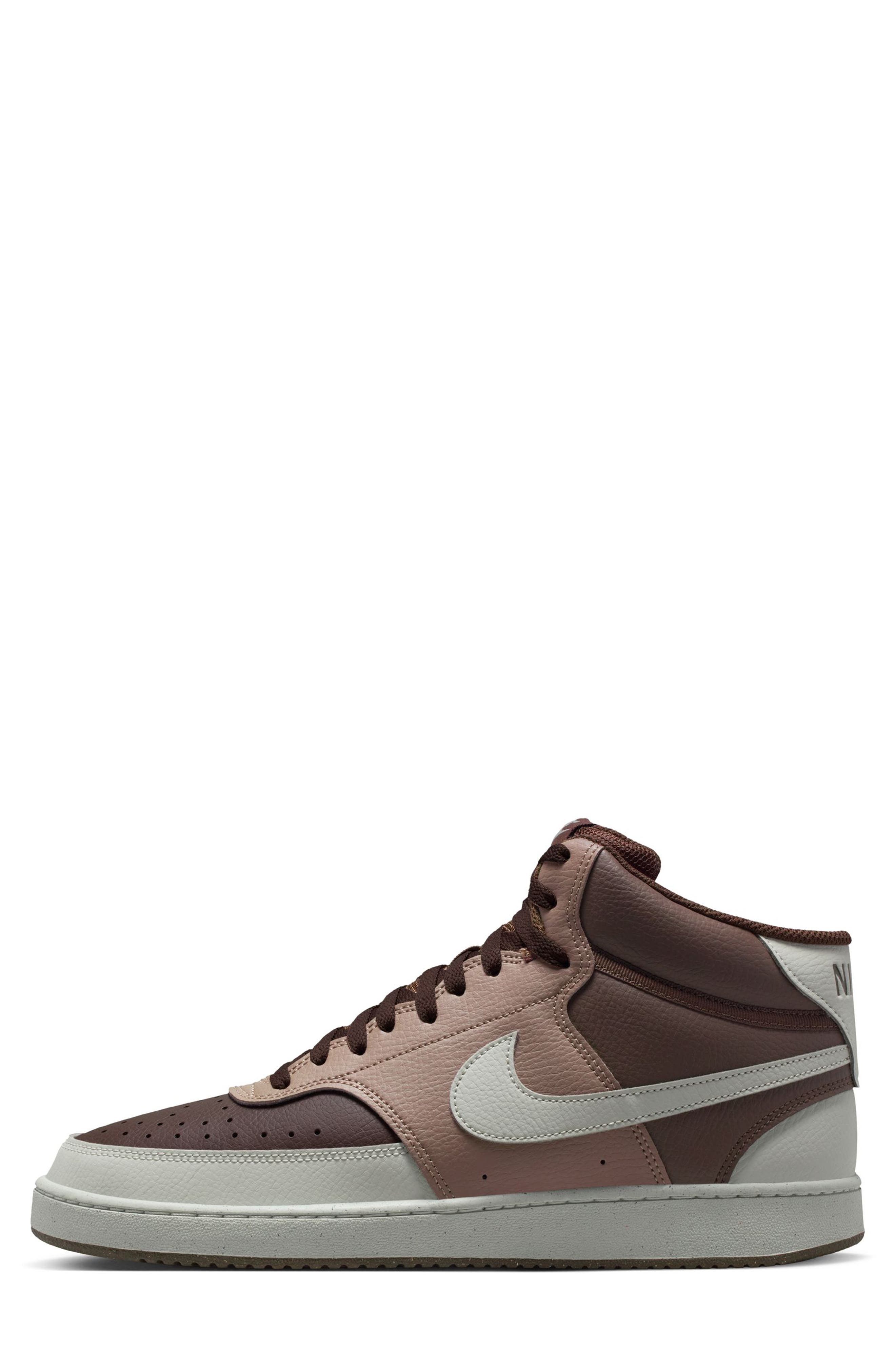 Nike Court Vision Mid Next Nature Mid Top Sneaker, Alternate, color, Baroque Brown/ Light Bone