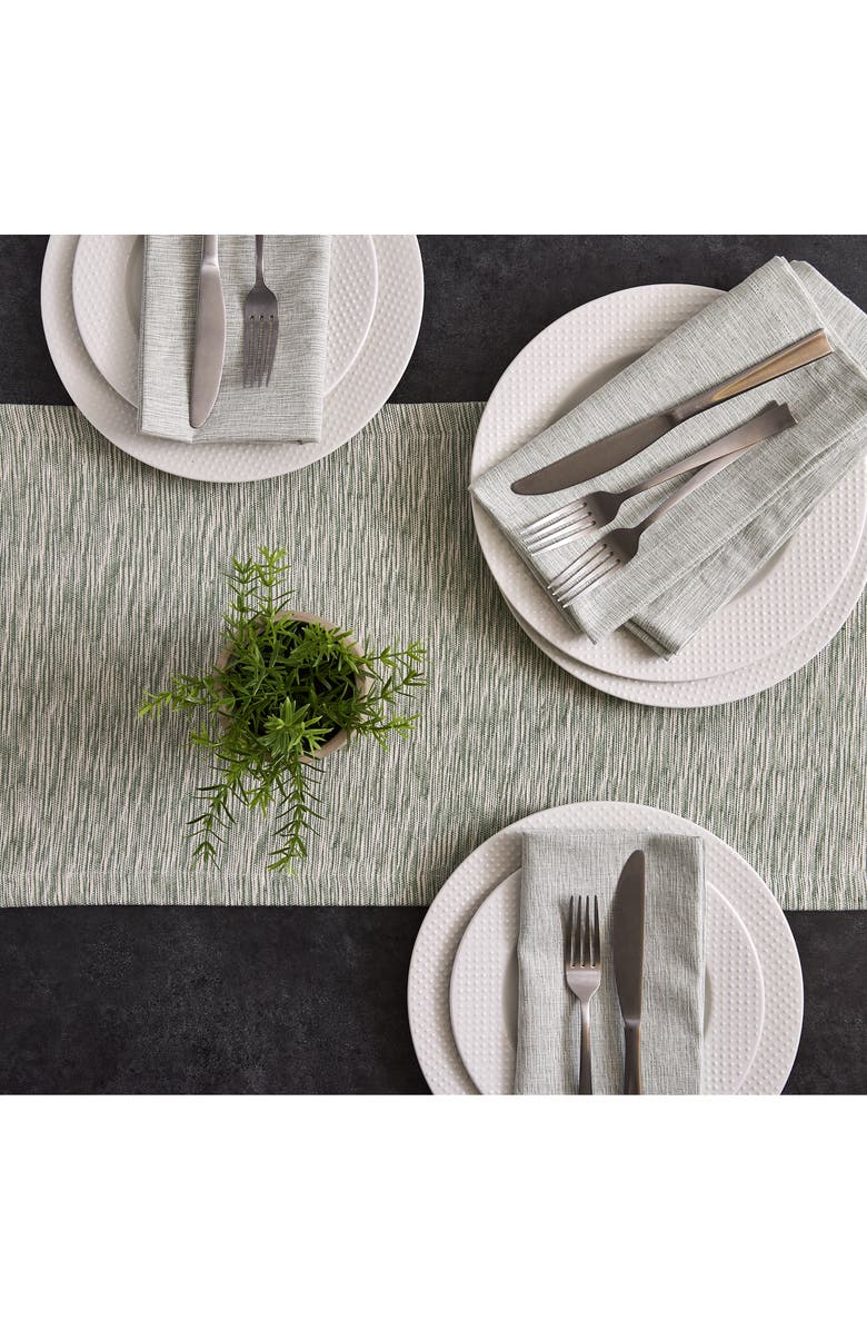 Design Imports Hedge Green Space Dyed Cotton Table Runner, Alternate, color, Green