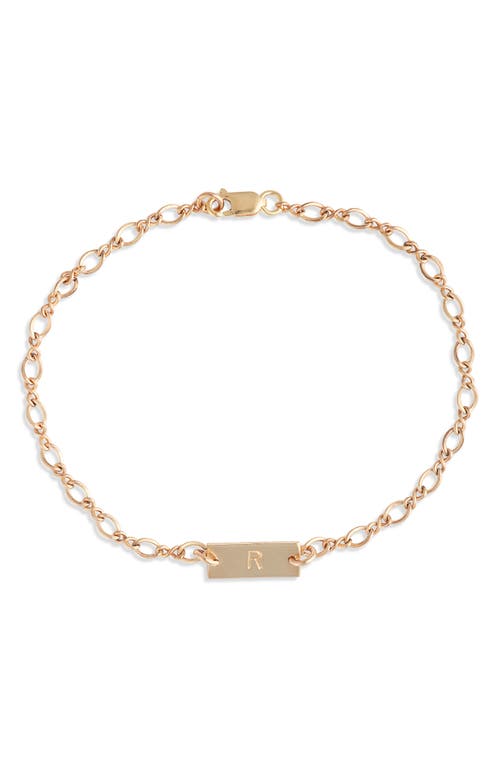 Nashelle Hadley Initial Bar Bracelet in Yellow Gold Fill - R 