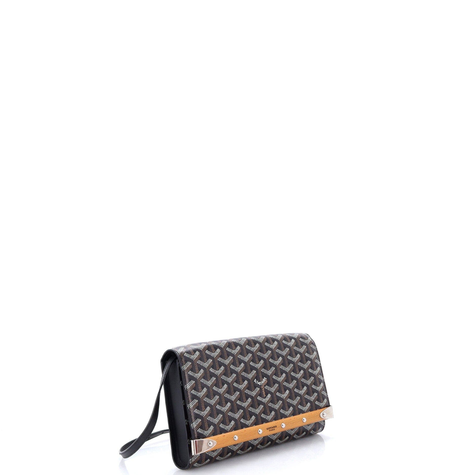 Monte Carlo Clutch with Strap Coated Canvas PM, Alternate, color, Black