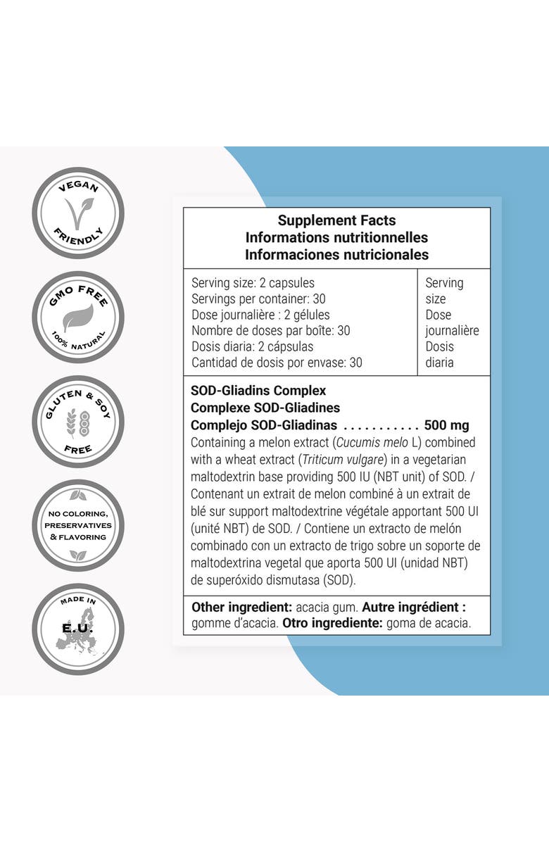 SuperSmart SOD-Gliadins Complex 500mg, Alternate, color, NO COLOR