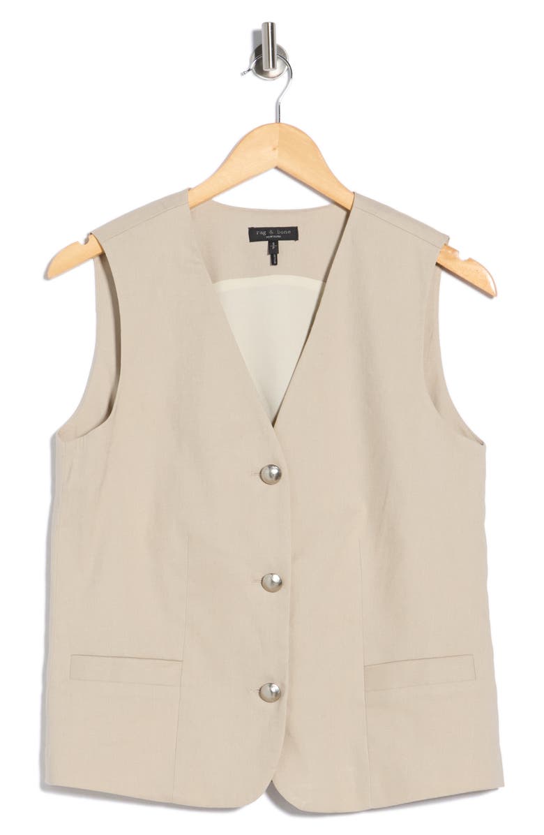 rag & bone Belle Three Button Vest, Main, color, Sanst