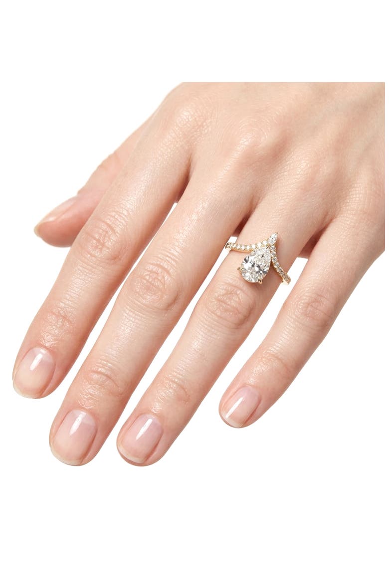 Pear Cut 'V' Band Ring, Alternate, color, GOLD