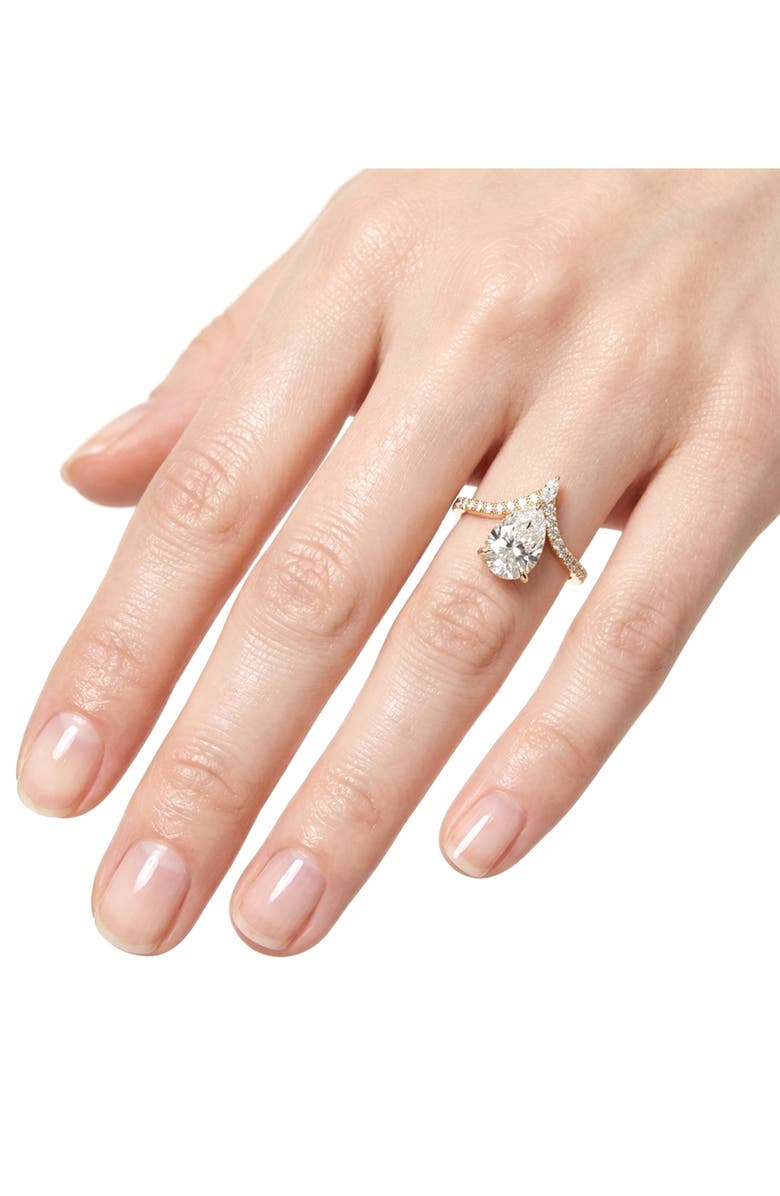 GABI RIELLE Pear Cut 'V' Band Ring, Alternate, color, Gold