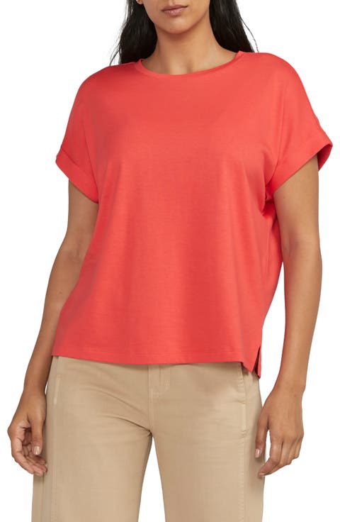 Drapey Cuff Cotton & Modal T-Shirt