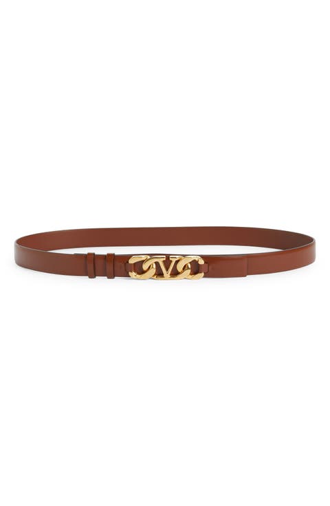 VLOGO Chain Detail Leather Belt