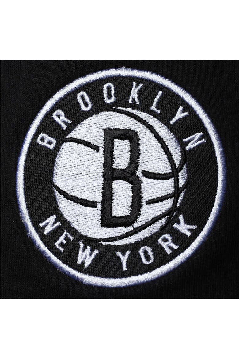 Men's Black/White Brooklyn Nets Big & Tall Contrast Stitch Knit Shorts, Alternate, color, Black