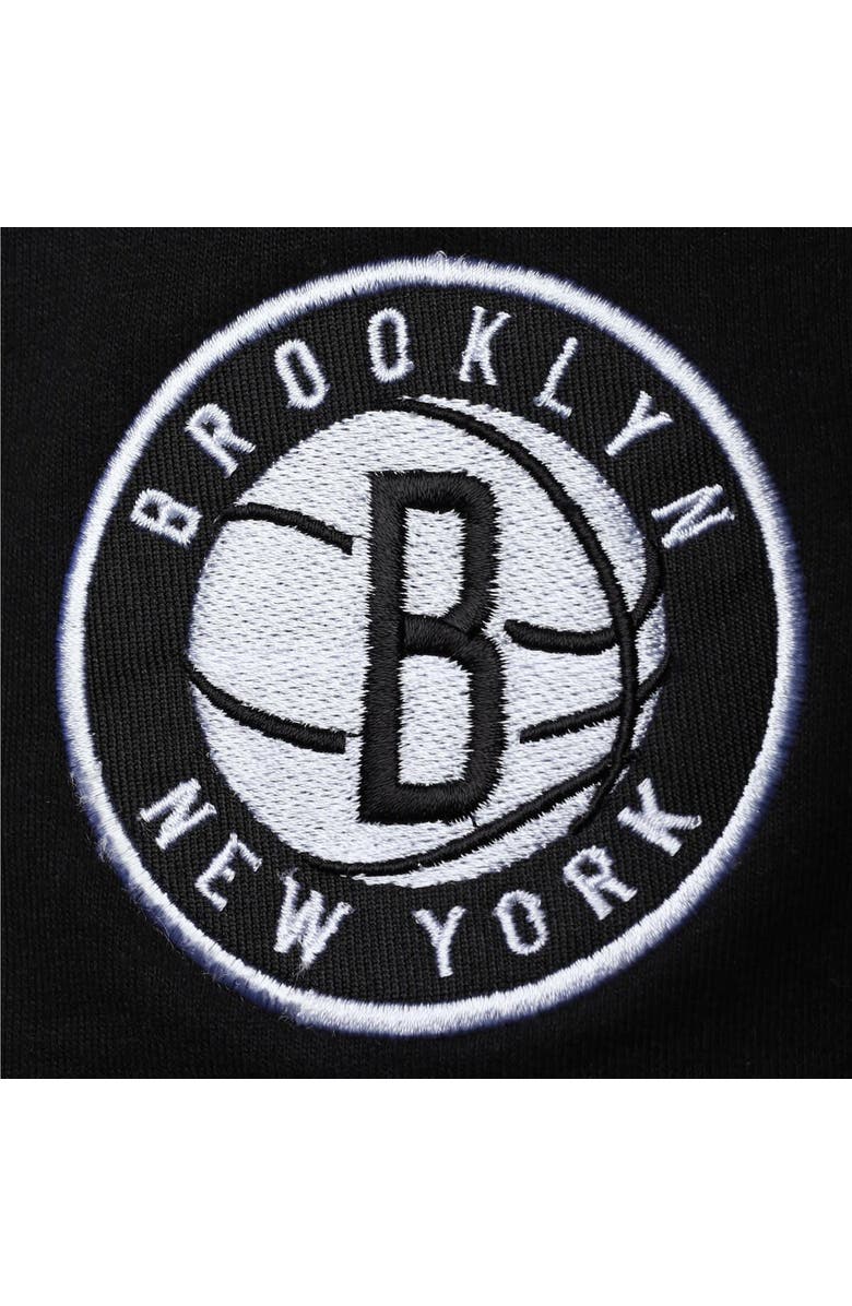 PROFILE Men's Black/White Brooklyn Nets Big & Tall Contrast Stitch Knit Shorts, Alternate, color, Black