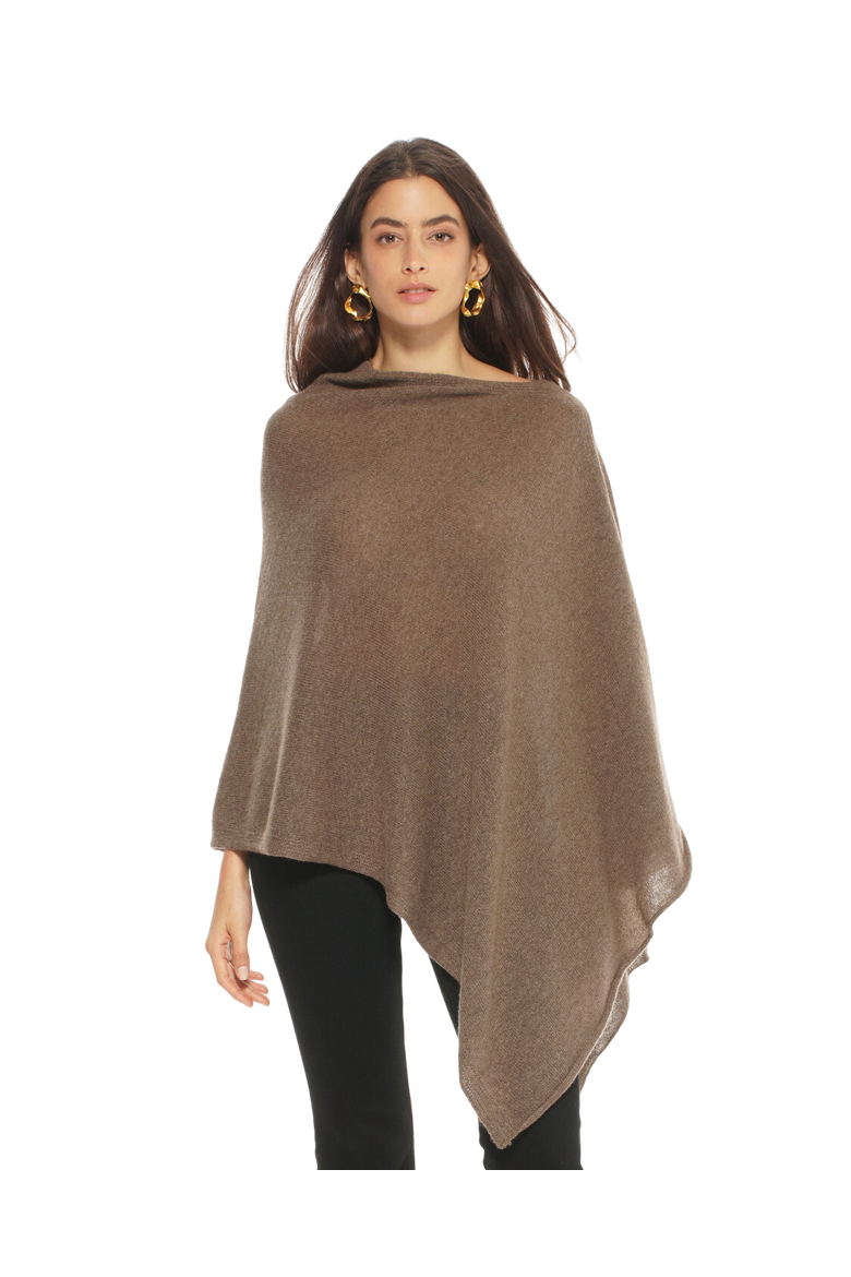 Essential Pure Cashmere Poncho, Alternate, color, Camel
