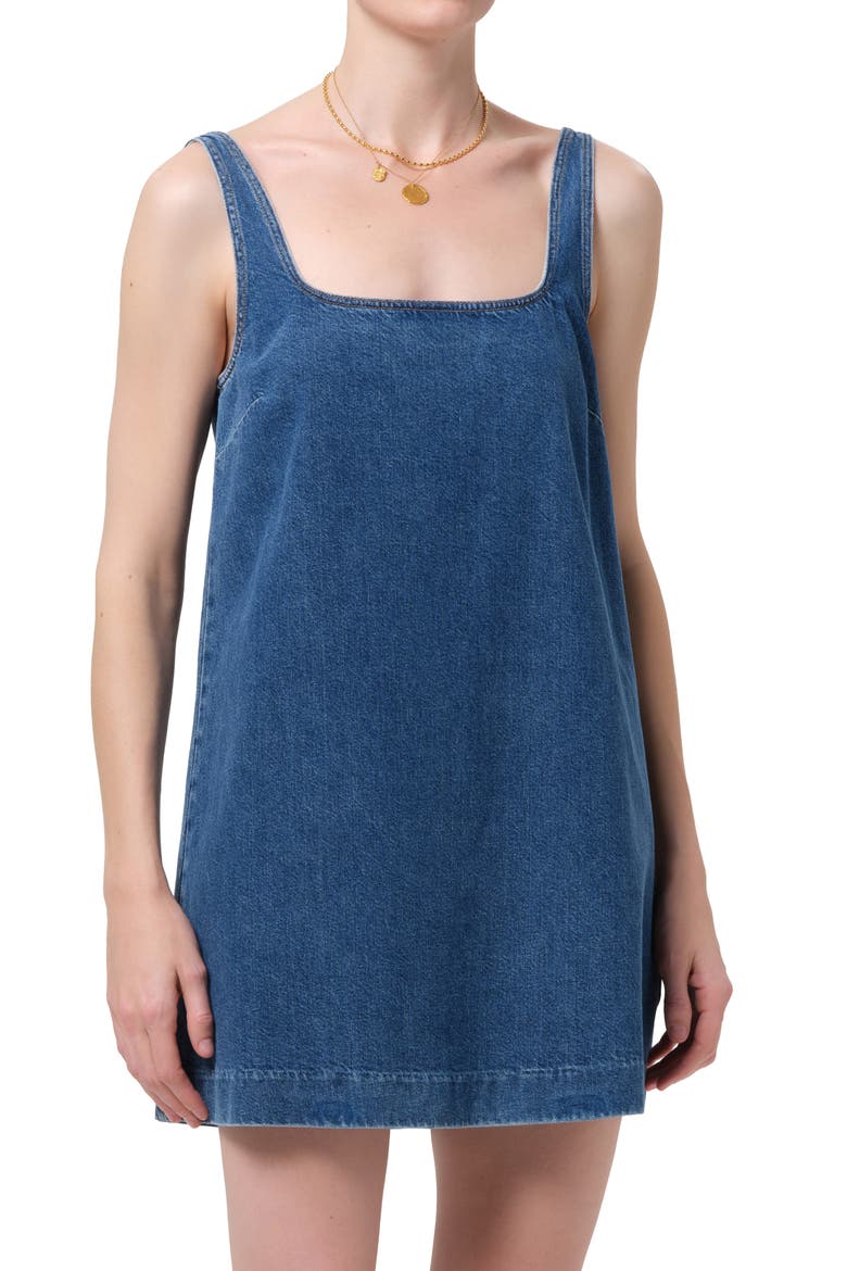 Silvana Sleeveless Denim Shift Minidress, Alternate, color, INDIGO