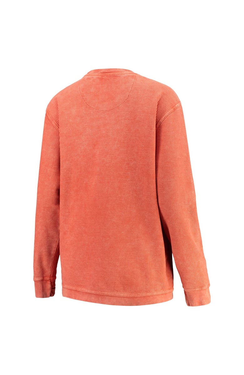 PRESSBOX Women's Pressbox Orange Clemson Tigers Comfy Cord Vintage Wash Basic Arch Pullover Sweatshirt, Alternate, color, Orange