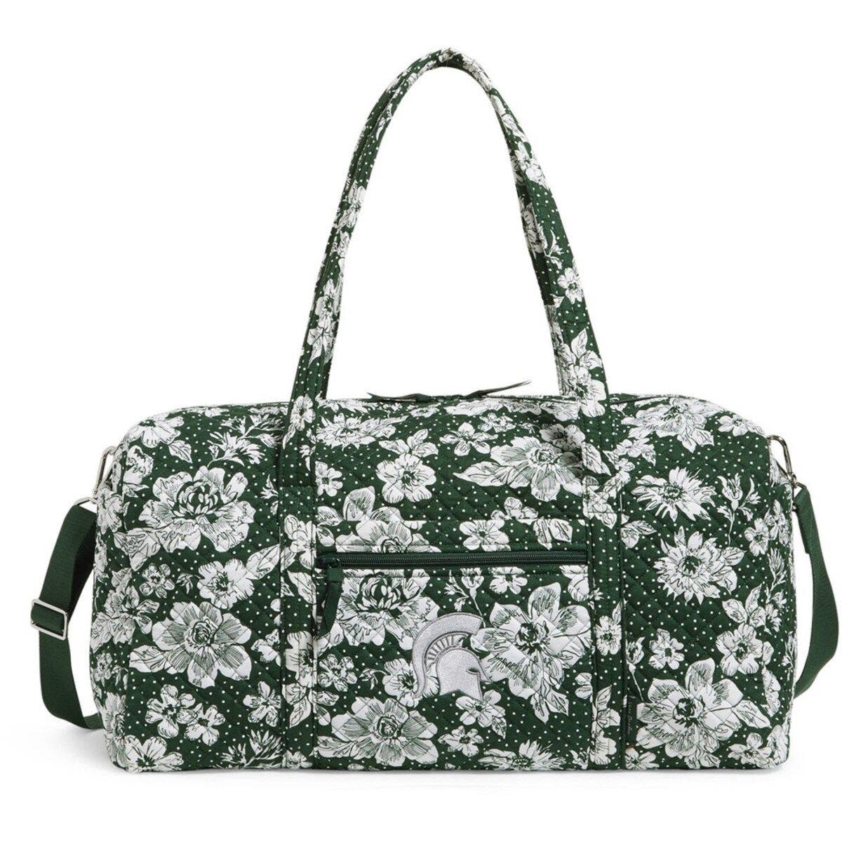 VERA BRADLEY Michigan State Spartans Rain Garden Large Travel Duffel Bag, Main, color, 