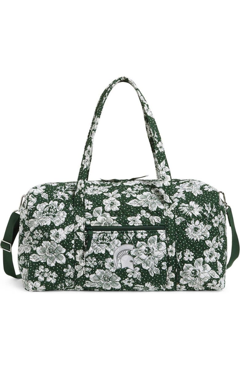VERA BRADLEY Michigan State Spartans Rain Garden Large Travel Duffel Bag, Main, color,