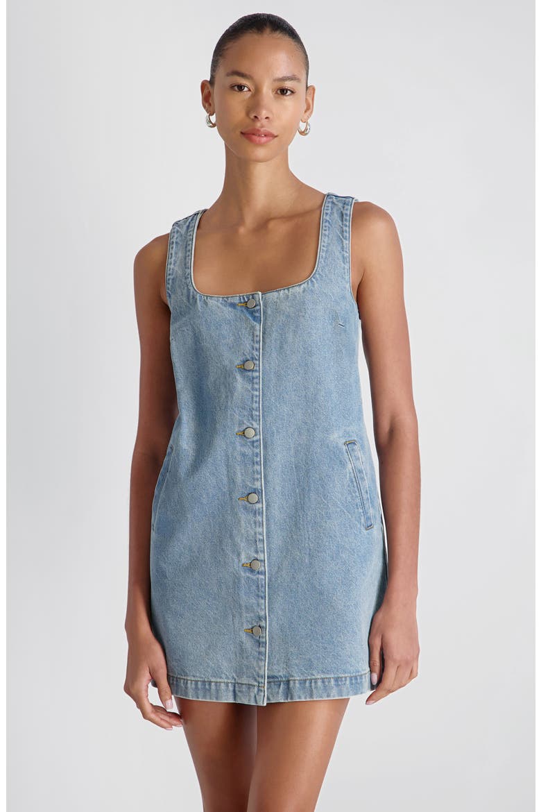 '90s Denim Minidress, Alternate, color, BLUE DENIM WASH