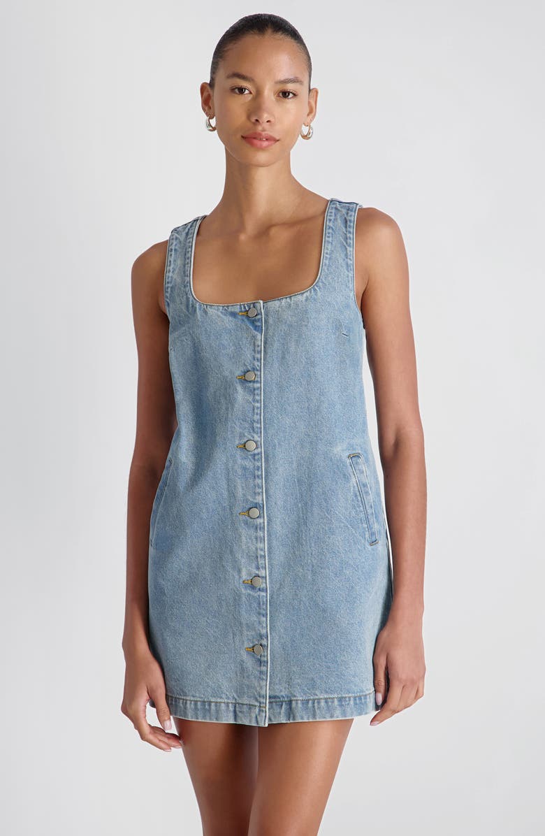 French Connection '90s Denim Minidress, Alternate, color, Blue Denim Wash