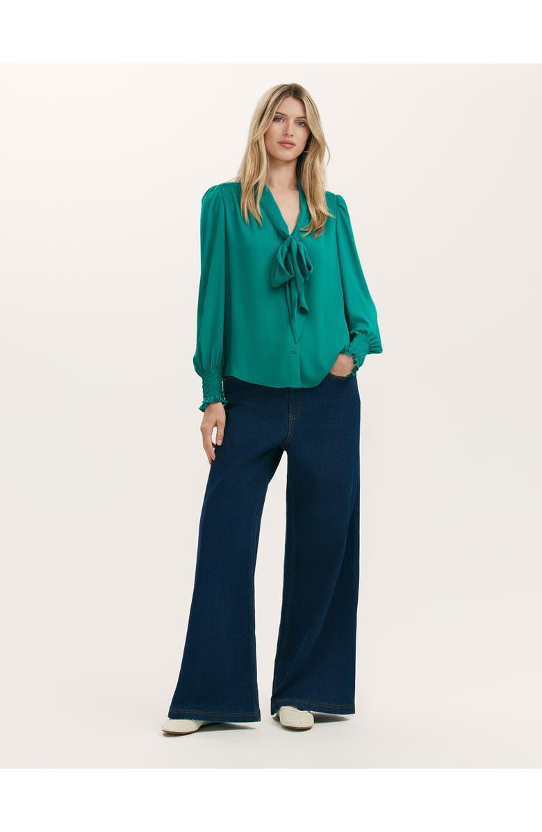 Finery London Mavis Chiffon Blouse, Alternate, color, Turquoise